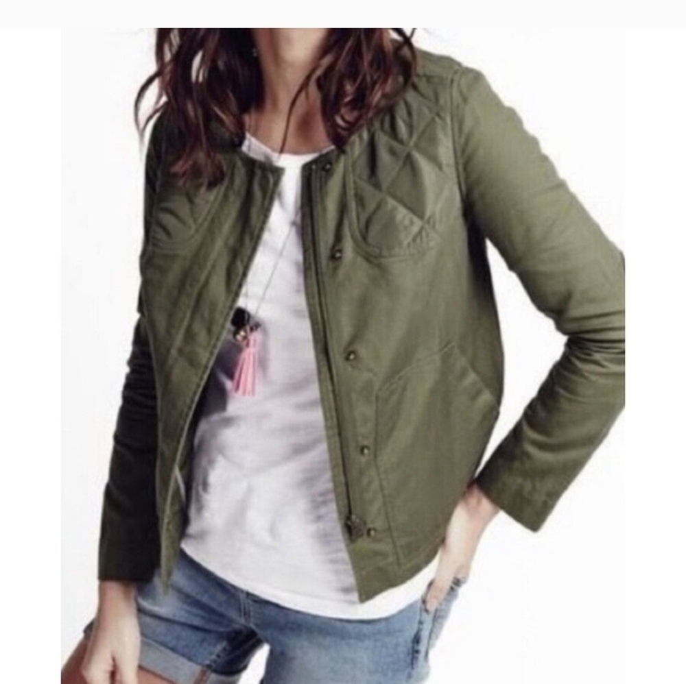 Boden Olive Green Quilted Utility Jacket